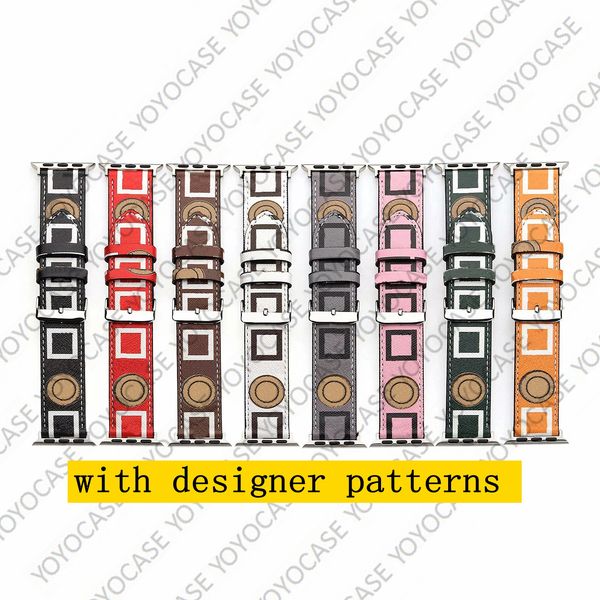 

luxury designer f strap watchbands watch band 42mm 38mm 40mm 44mm iwatch 2 3 4 5 bands leather bracelet fashion stripes watchband with lette
