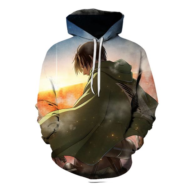 

attack on titan boys favorite men are 3d printed hoodies, visual impact party , punk gothic round neck high-quality sweatshirt hoodies, Black