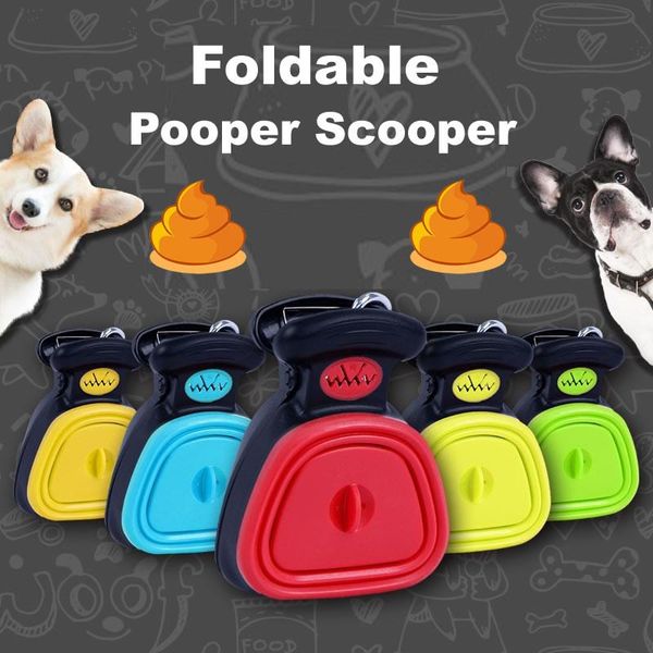 

dog pet travel foldable pooper scooper with 1 roll decomposable bags poop scoop clean pick up excreta cleaner epacket & outdoors