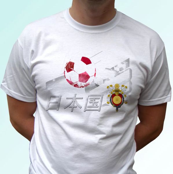 

Japan football flag white t shirt design soccer tag world cup top tee all sizes, White;black
