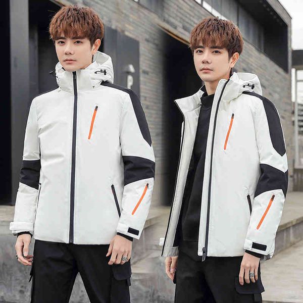 

winter new white duck down men's youth simple thickened fashion trend et, Black