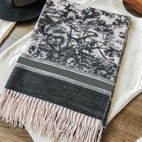 

retro animal pattern women scarves winter warm cashmere female knit scarf christmas day gift for girls trendy shawls, Blue;gray