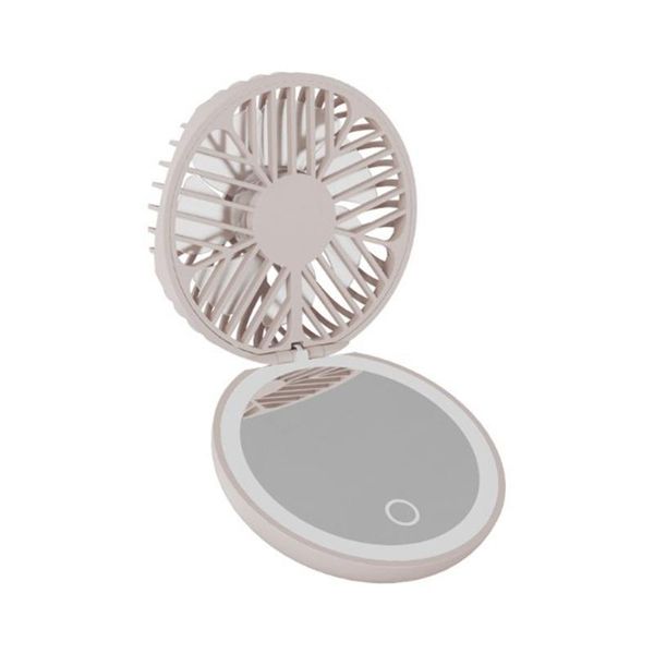 

portable makeup mirror, mini mirror with light, silent fan, foldable tripods