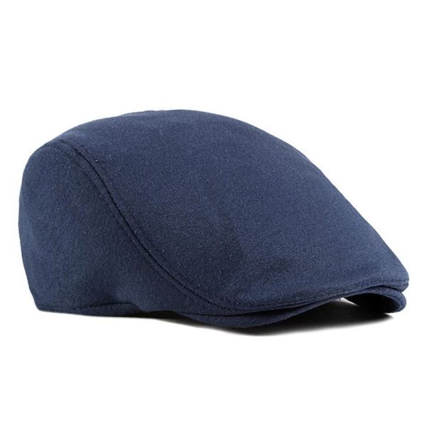 

berets pure cotton solid color beret soft casual sboy hat retro art cap, Blue;gray