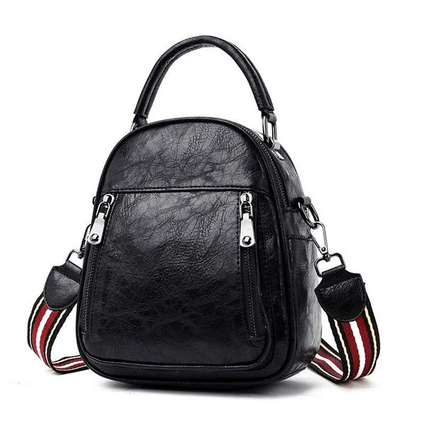 

outdoor bags backpack women 2021 korean pu soft leather fashion wild chest bag ladies small