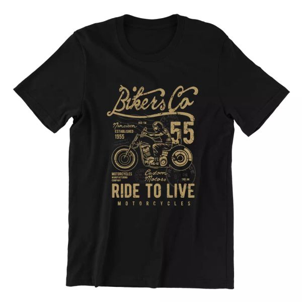 

bikers co- mens motorbike t-shirt biker motorcycles bike ride road, White;black