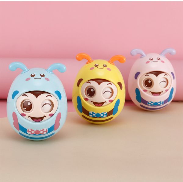 

3Pieces/LotBaby Teether Toddler Toy Baby Rattle Doll Bell Blink Eyes Tumbler Toys Roly-poly Silicon Baby Teether Tumbler Toy For Kids Gift