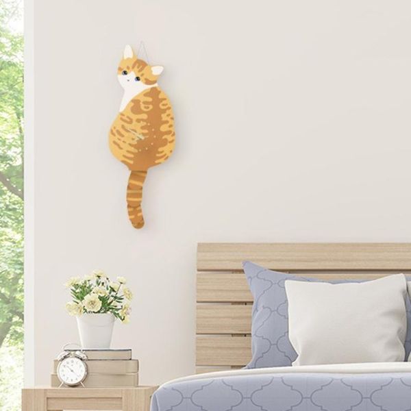 

wall clocks creative clock naughty cat wag tail for home decoration