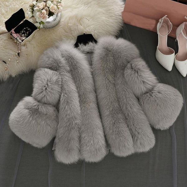 

women's jackets 2021 women winter faux fur coat fashion warm thick fleece plus size outwear ladies solid long sleeve elegant coats d6, Black;brown