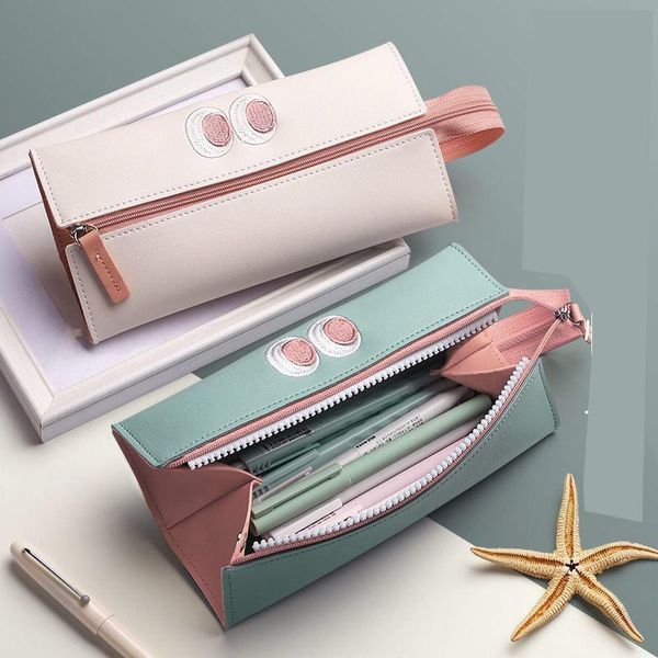 

pencil bags case for school cute geometric sample canvas big capacity pencilcase pen bag box stationery pouch supplies