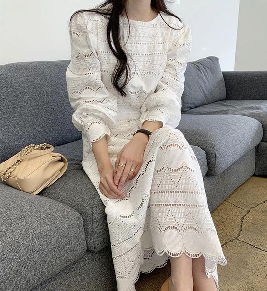 

casual dresses korean chic french royal style retro cute youth-looking elegant graceful lace band waist dress, Black;gray