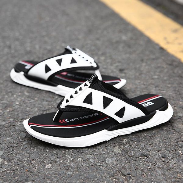 

slippers sandals outdoor sandalias de casa sandles for men vietnam slide sandali da uomo rubber hombre verano cuero, Black