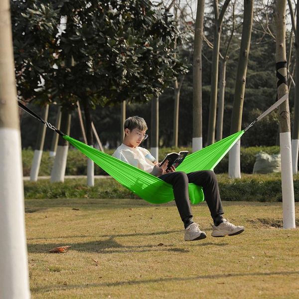 

sleeping bags 245x90cm outdoors parachute hammock garden backyard swing tree bed hanging chair w/ fixed rope buckle backpacking