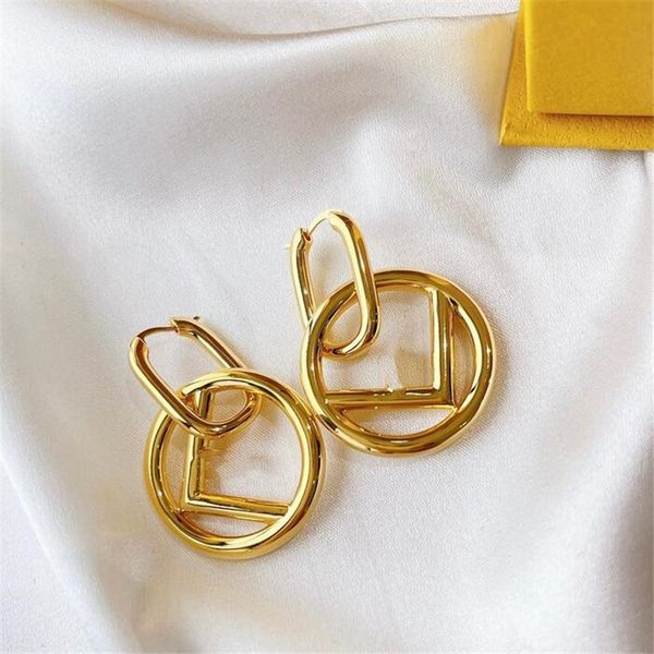 

european and american fashion creative design geometric round letter earrings female retro simple net red cold wind earrings earrings, Golden;silver