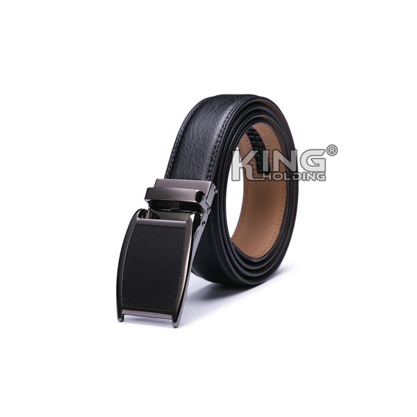 

new men's with two layers of cow leather automatic belt buckle, Black;brown
