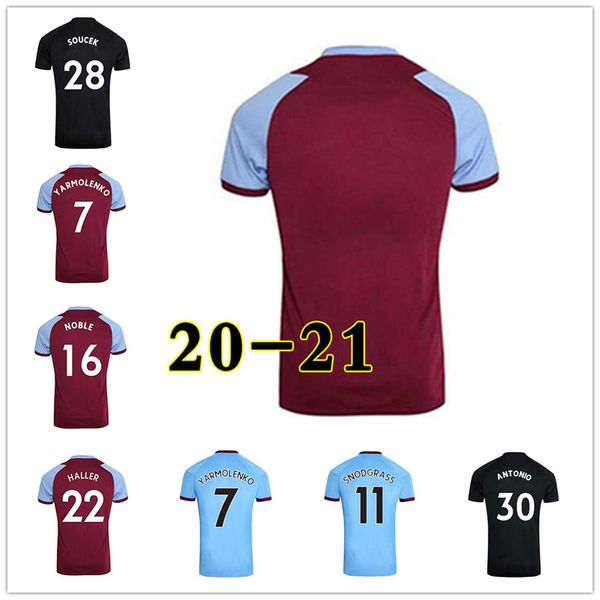 

20 21 lingard west soccer jerseys 2020 2021 noble ham bowen united lanzini noble football shirt men kids kit 125 years 125th anniversary, Black;yellow