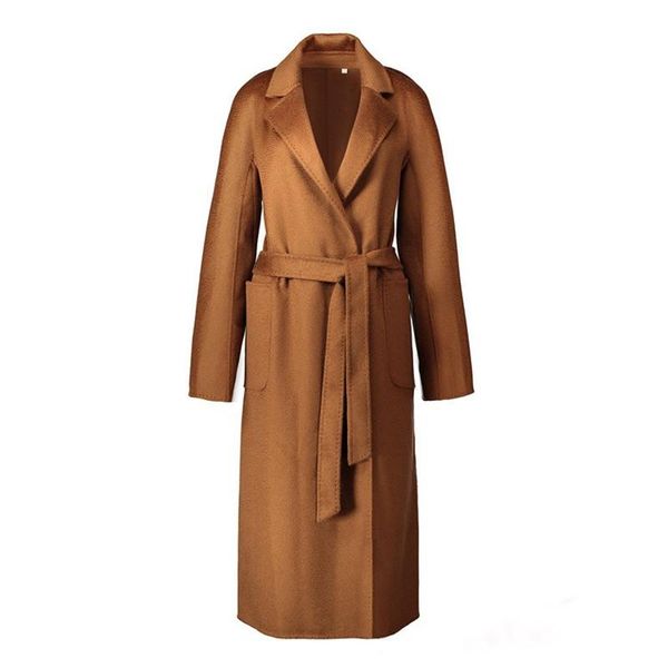 

women's wool & blends aigyptos classic coat double-faced cashmere woolen female wavy winter women, Black