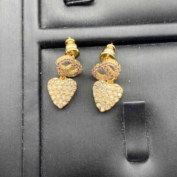 

2021 luxury designer jewelry new star same letter full diamond earrings female net red love earrings, Silver