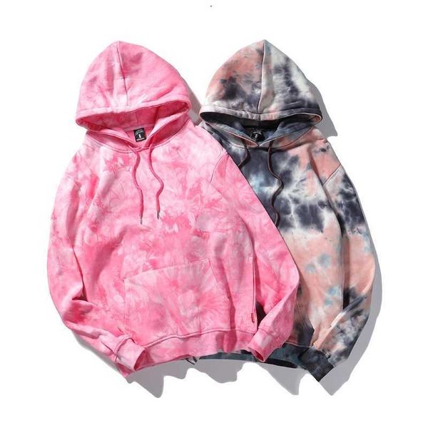 

2020 new winter tie dyed trend pullover loose round collar men's and women's couple's sweater2021, Black