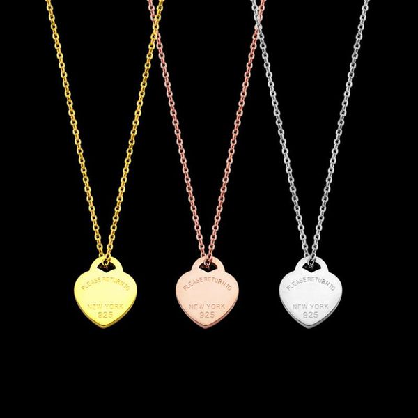 

chains foreign trade style necklace t letter single heart heart-shaped lady love, Silver