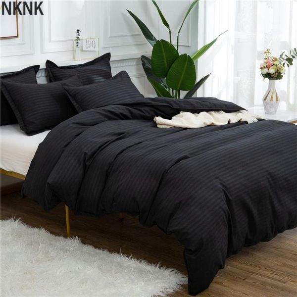 

home textile black quilt set double  king size bedding solid color comforter duvet cover sets