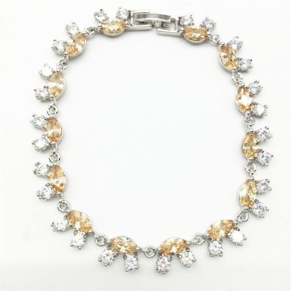 

zircon bracelet unique design trendy white plated luxury champange cubic zirconia jewelry chain bracelets wholesale link,, Black