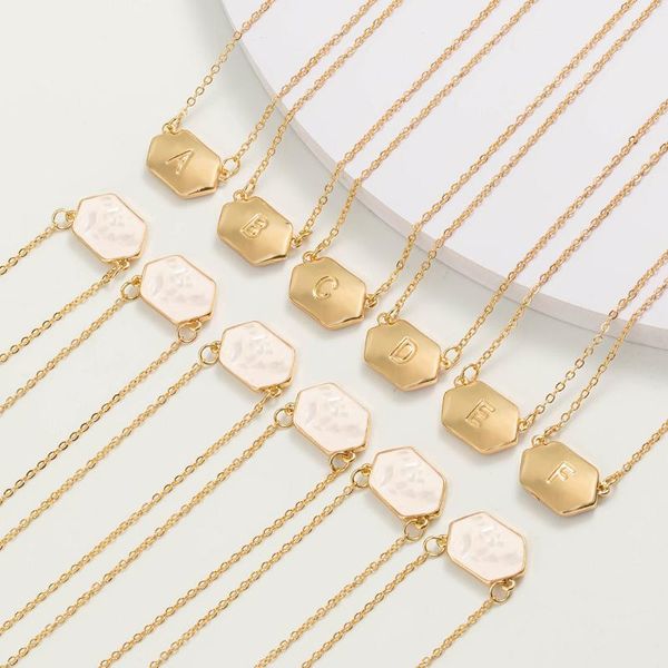 

pendant necklaces zhouyang necklace for women letter a-z simple style light gold color & silver brithday gift kan027