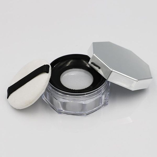 

storage bottles & jars refillable portable loose powder jar with sifter cosmetic plastic bottle packaging container for travel