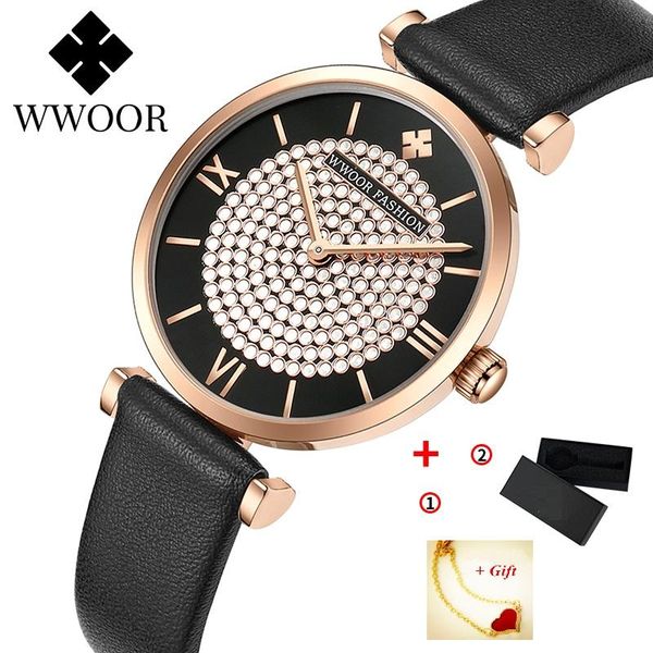 

wristwatches wwoor women's leather watch montre homme simple sport watches women fashion quarzt ladies dress wrist, Slivery;brown