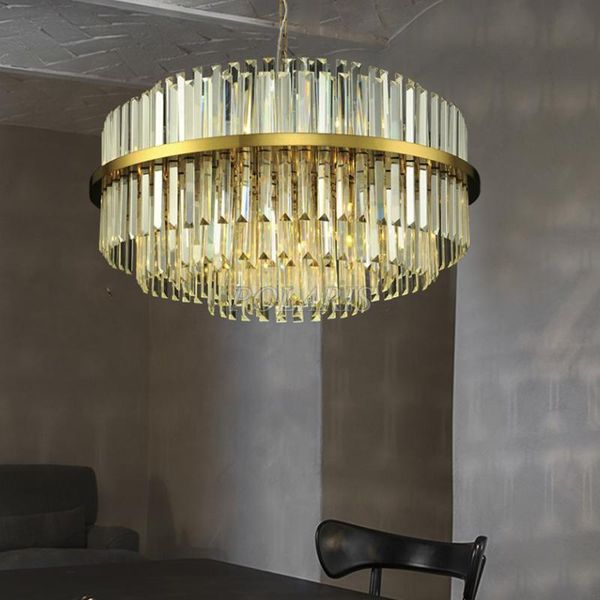 

chandeliers modern design round crystal glass chandelier hanging lighting led lamp living dining room light fixture gold finish