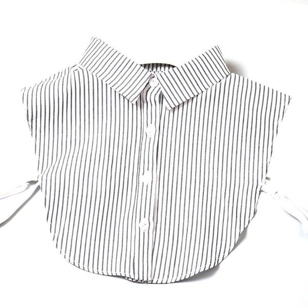 

bow ties vertical striped detachable collar women/man vintage choker necklace lapel shirt fake false clothing, Black;gray