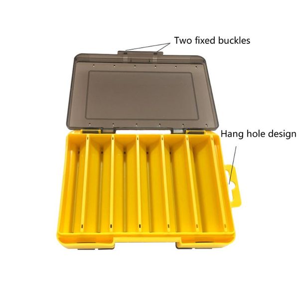 

fishing accessories tackle box 6 compartments double side lure bait storage case containers for hooks terminal accessory