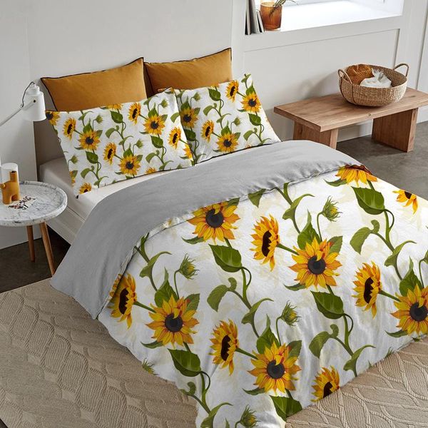 

bedding sets sunflower floral 220x240 soft duvet cover with pillowcases comfortable bed set quilt double//king size