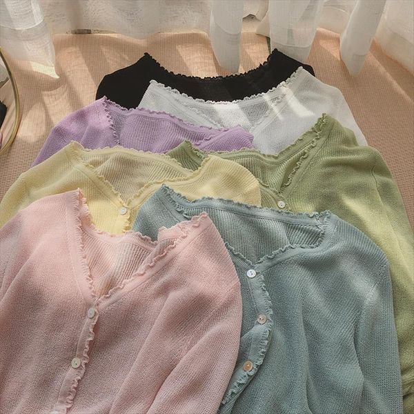 

pink cardigan womens long sleeve sweaters cropped fashion knitted clothing solf v neck green, White;black