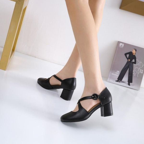 

dress shoes big size 11 12 13 14 15 high heels sandals women woman summer ladies cross strap in baotou, Black