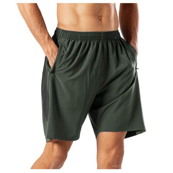 

men's shorts fashion 2021 solid pockets quick dry breathable running elastic waist washed stretch casual summer, White;black