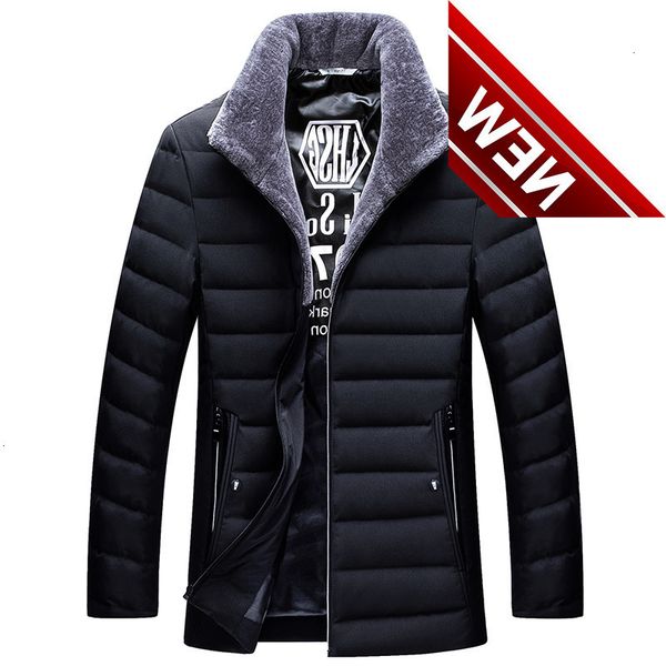 

new style 2018 autumn winter down coat men stand collar white duck jacket male outerwear plus size m - 4xl, Black