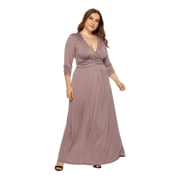 

plus size dresses summer long dress casual women clothes maxi vintage party half sleeve fashion streetwear ladies vestido, Black