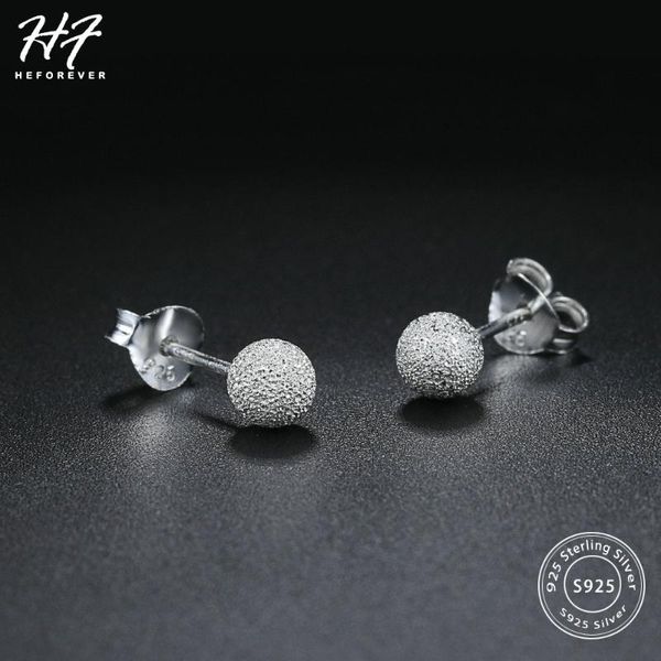 

ball shaped 100% real 925-sterling-silver stud earrings fashion jewelry for women girl gift ey233 ey234 ey235, Golden;silver