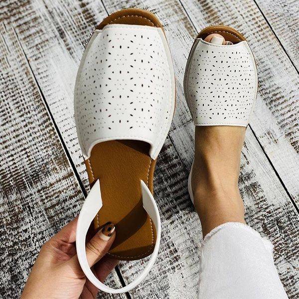

summer women flat sandals gladiator hollow holes beach open toe platform casual ladies shoes big size female footwear, Black