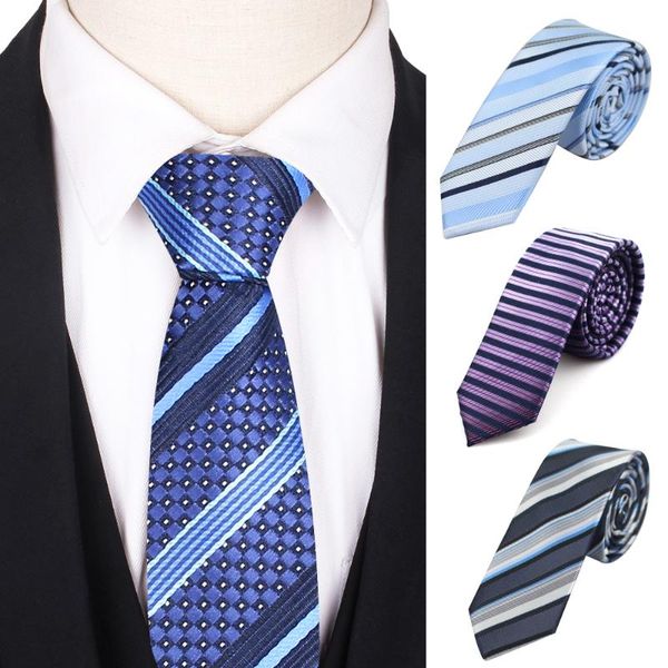 

neck ties skinny men classic necktie for business slim striped tie women cravats 5cm width groom neckties, Blue;purple