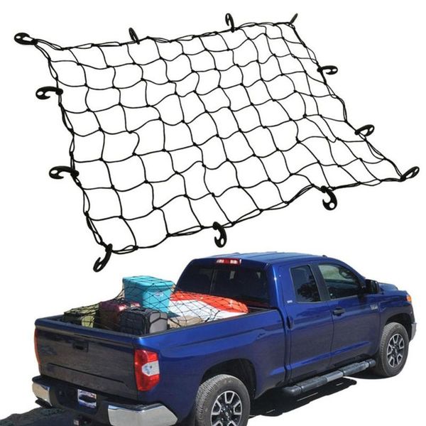 

car organizer 120x90cm universal trunk luggage storage net elastic mesh with hooks