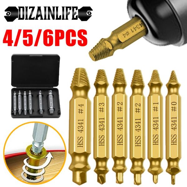

4/5/6pcs damaged screw extractor drill bit set easily take out broken bolt remover stripped screws tools hand