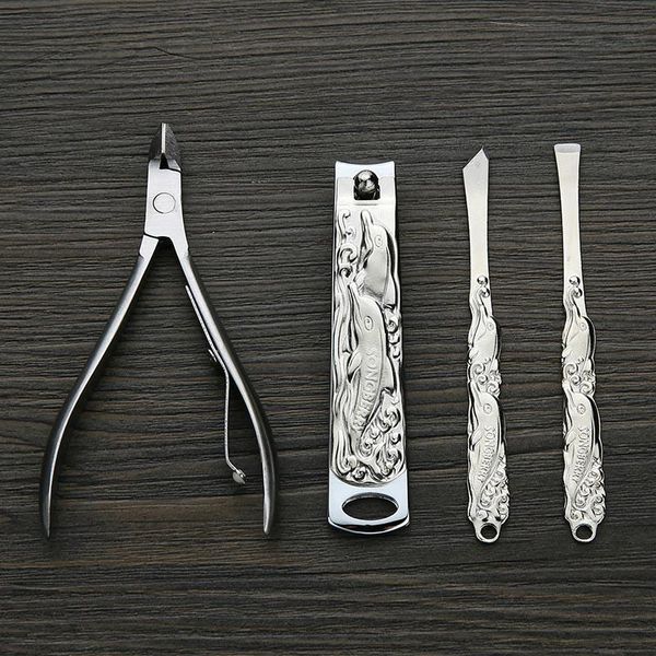 

nail art kits manicure pedicure tools stainless steel blue dolphin clippers grooming kit fo sale