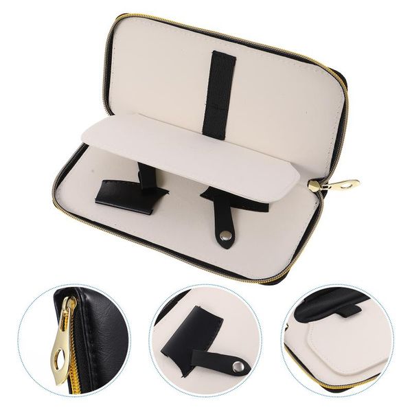 

hair scissors hairdressers stylist leather bag case with 2 sheath for home salon