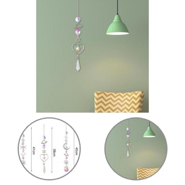 

novelty items clear light reflection faux crystal multi colors ring hanging chain suncatcher ornament for home