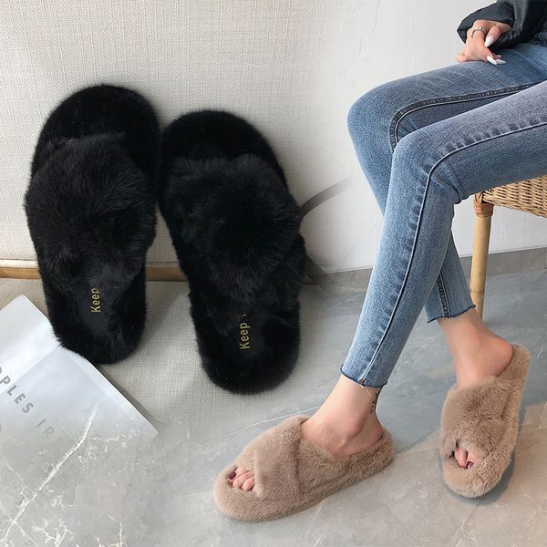 

slippers female skin slippers, luxury flannel slippers for women, smooth and soft massage with basic roma casual, n6yb, Black
