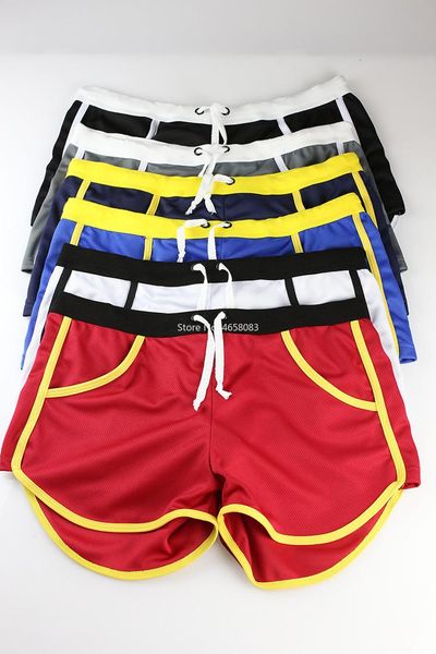 

men's shorts quick dry summer comfy drawstring casual men breathable beach home male trunks with side pouch for, White;black