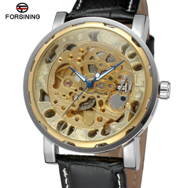 

fashion watches men automatic mechanical watch wrist luminous hands transparent case montre homme wristwatches, Slivery;brown