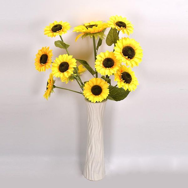 

sunflower simulation plant wedding family garden decoration balcony dining table bonsai fabric fake flower ornaments decorative flowers & wr